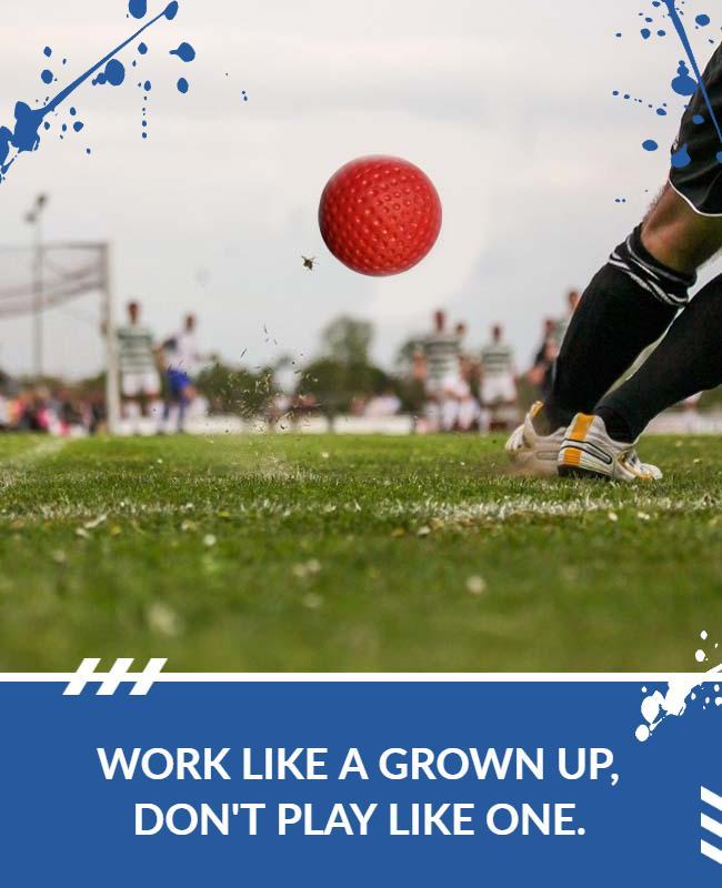 Motivational Quote Kickball Flyer Template