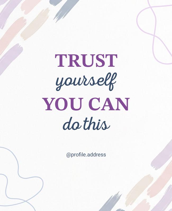 Motivational Trust Yourself Typography Poster Template