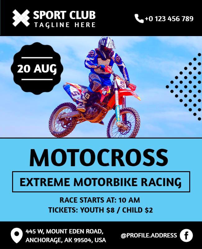 Motocross Extreme Motorbike Racing Event Flyer Template