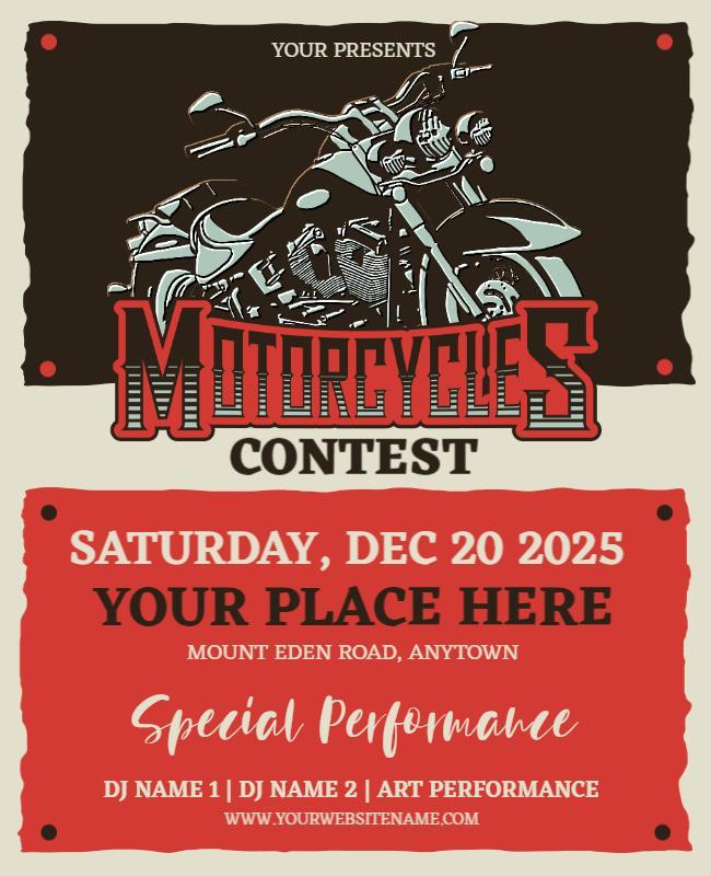 Motorcycle Contest Flyer Template