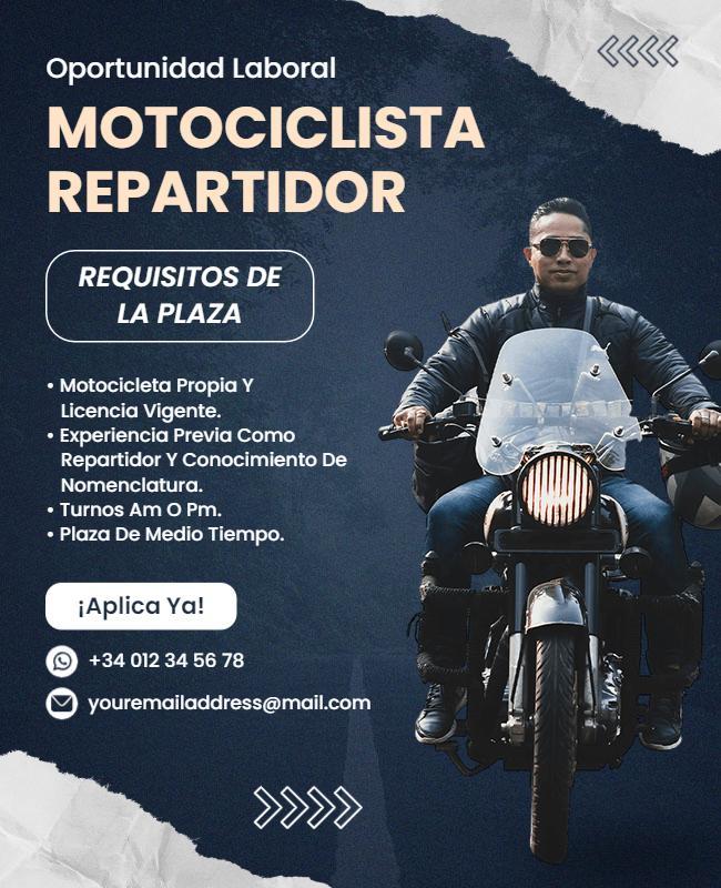 Motorcycle Delivery Job Opportunity Flyer Template