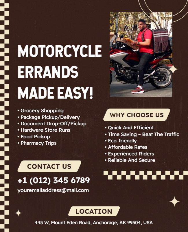 Motorcycle Delivery Service Promotion Flyer Template