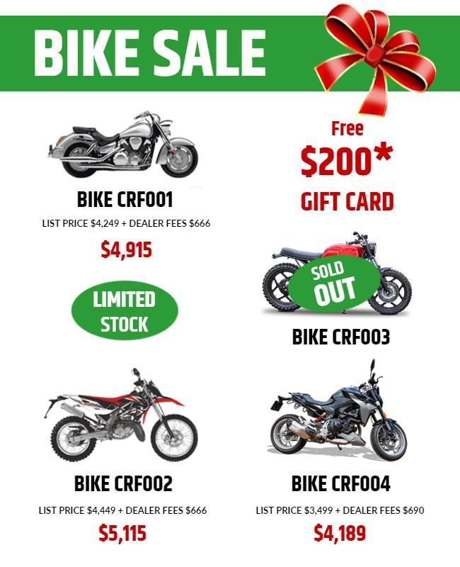 Motorcycle Discount Sale Promotional Flyer Template