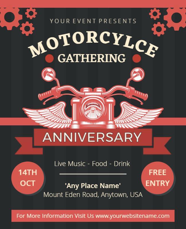 Motorcycle Gathering Anniversary Event Flyer Template