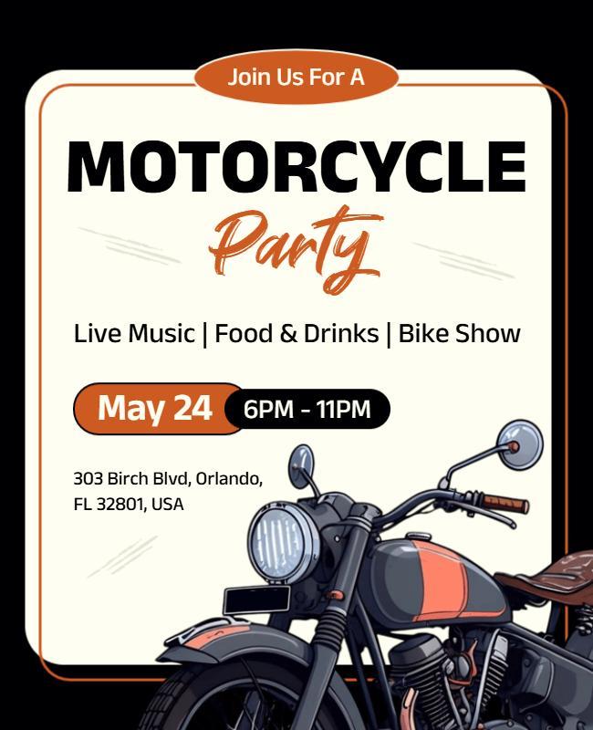 Motorcycle Party with Live Music Flyer Template