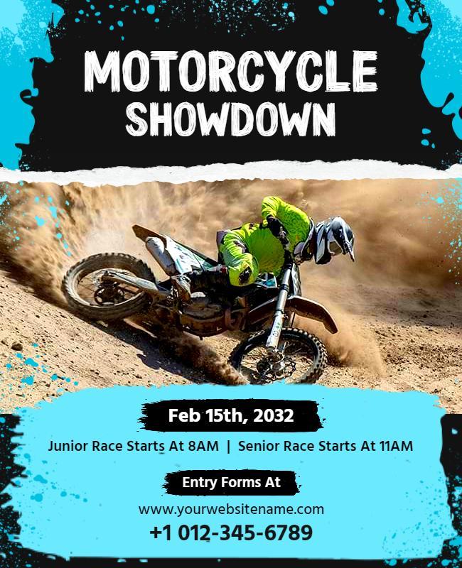 Motorcycle Racing Event Showdown Flyer Template