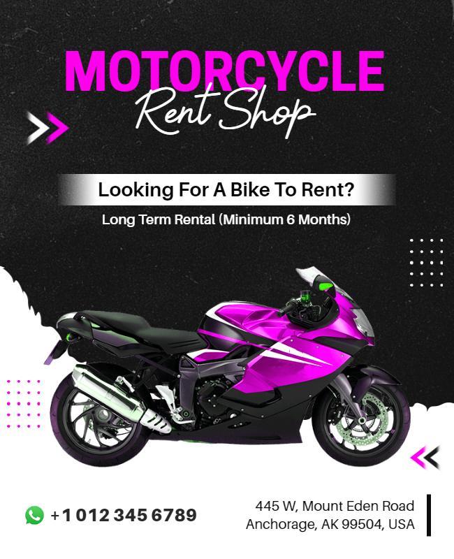 Motorcycle Rental Services Promotion Flyer Template