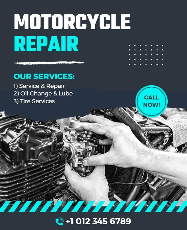 Motorcycle Repair Service Promotion Flyer Template