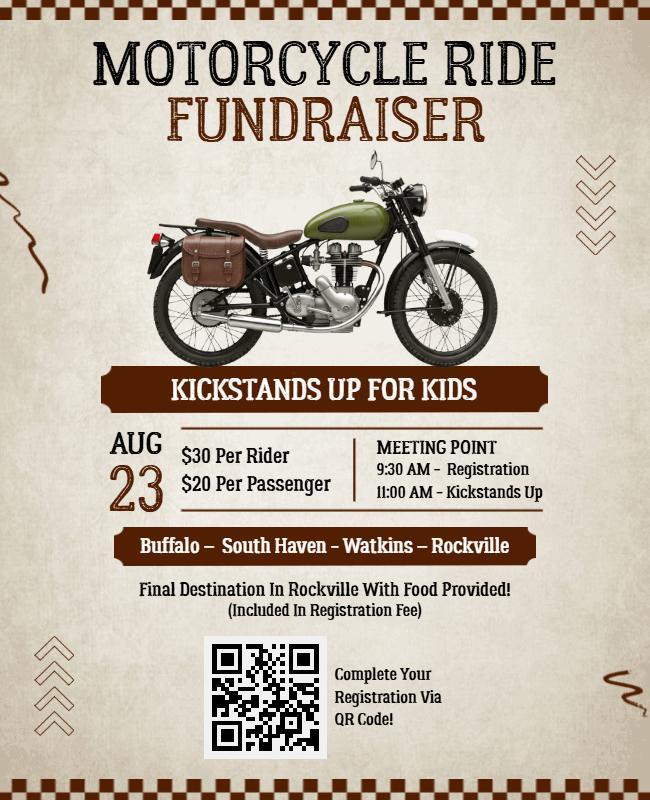 Motorcycle Ride Fundraiser Event Flyer Template