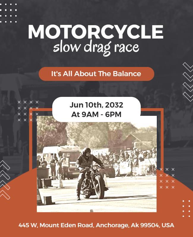 Motorcycle Slow Drag Race Event Flyer Template