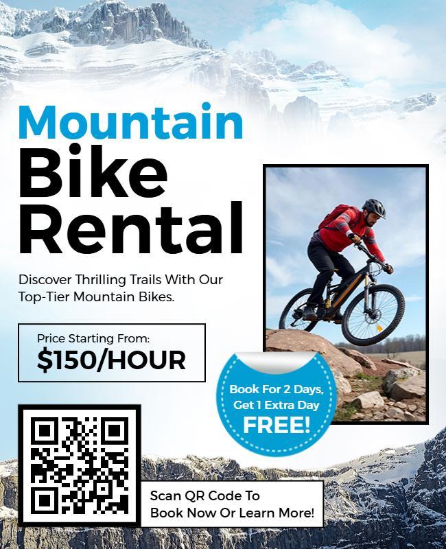 Mountain Bike Rental Promotion Flyer Template