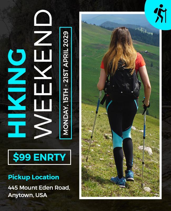 Mountain Hiking Adventure Weekend Flyer Template