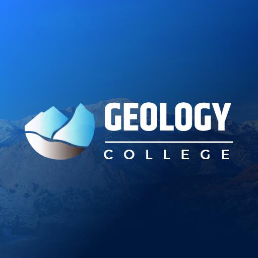Mountain Peaks and Blue Background Showcasing Geology Logo Template