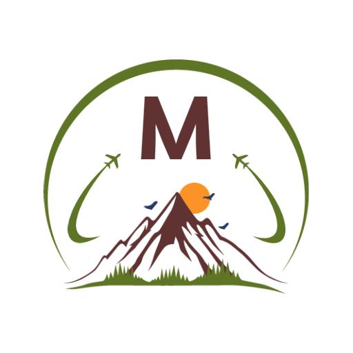 Mountain Scene Featuring Letter M in Nature-Themed Alphabet Logo Template