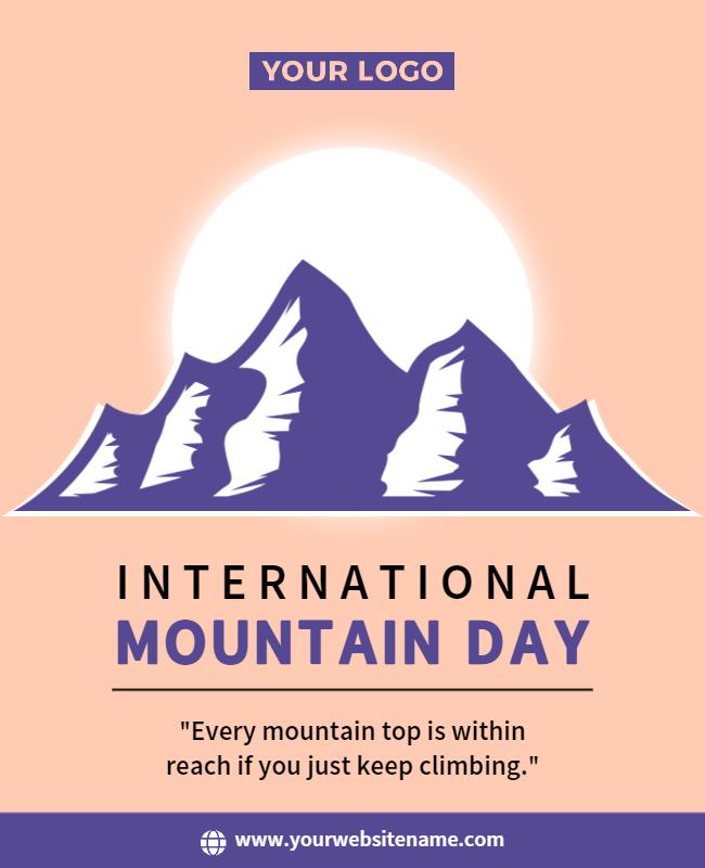 Mountain Theme Inspirational International Mountain Day Poster Template