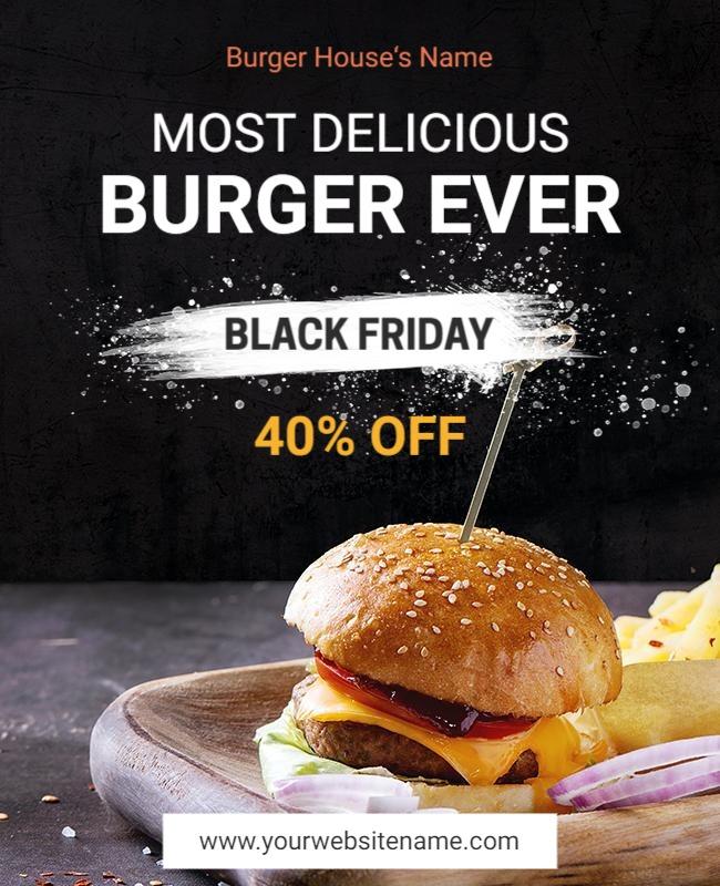 Mouth-Watering Black Friday Burger Discount Poster Template
