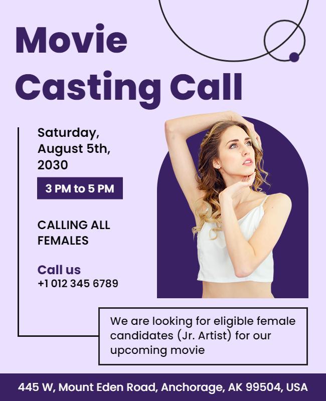 Movie Casting Call Event Flyer Template