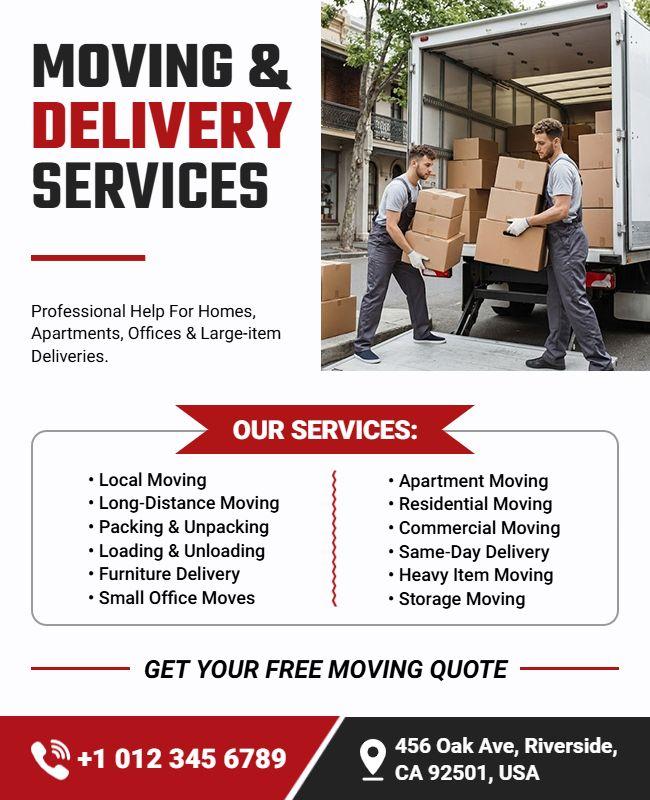 Moving and Delivery Services Flyer Template