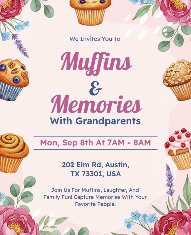 Muffins and Memories Event Flyer Template