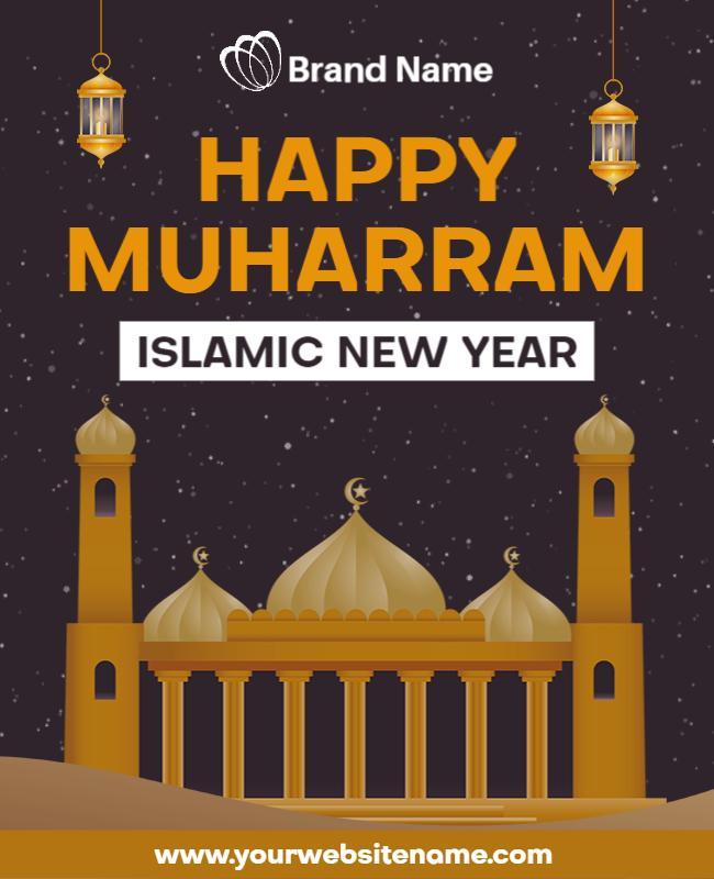 Cultural Gold Muharram Islamic New Year Celebration Flyer Template