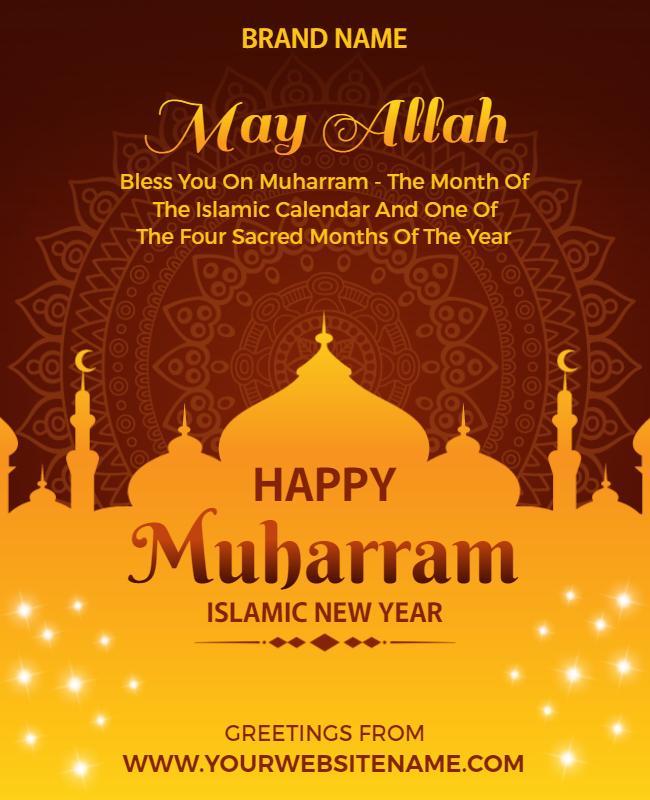 Elegant Golden Islamic New Year Muharram Flyer Template