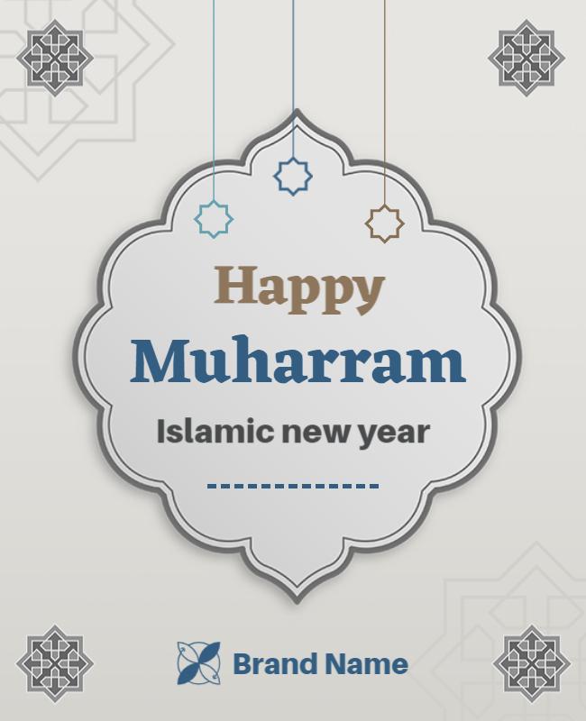 Elegant Blue and Gold Islamic New Year Muharram Flyer Template