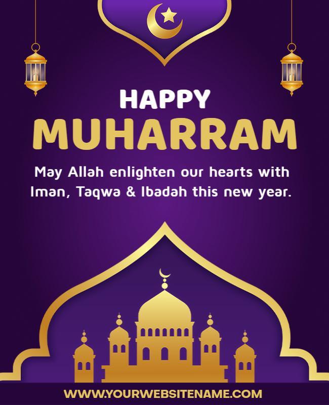 Purple Elegant Islamic New Year Celebration Flyer Template