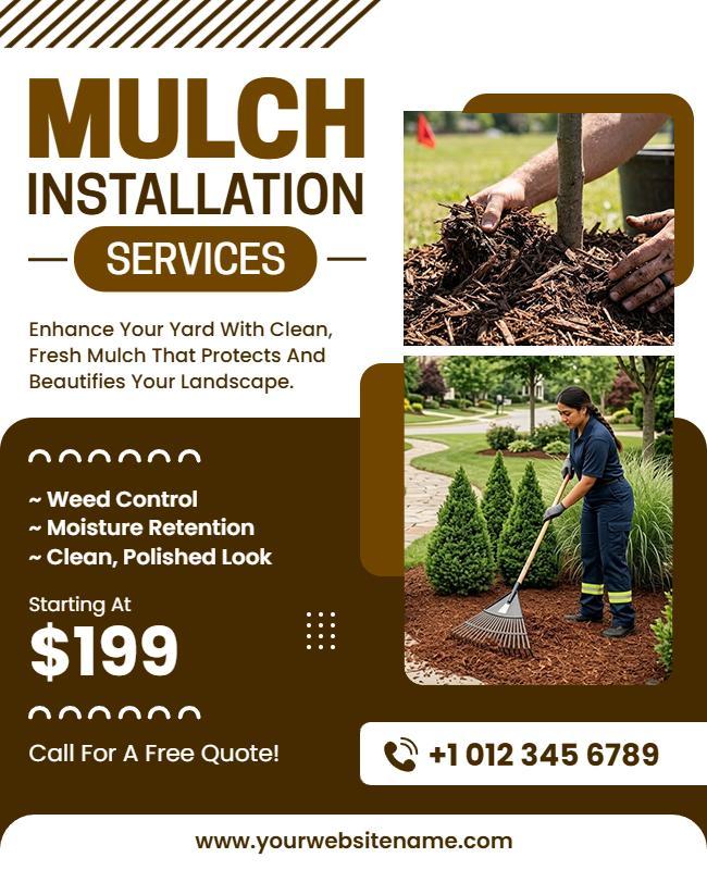 Mulch Installation Services Flyer Template