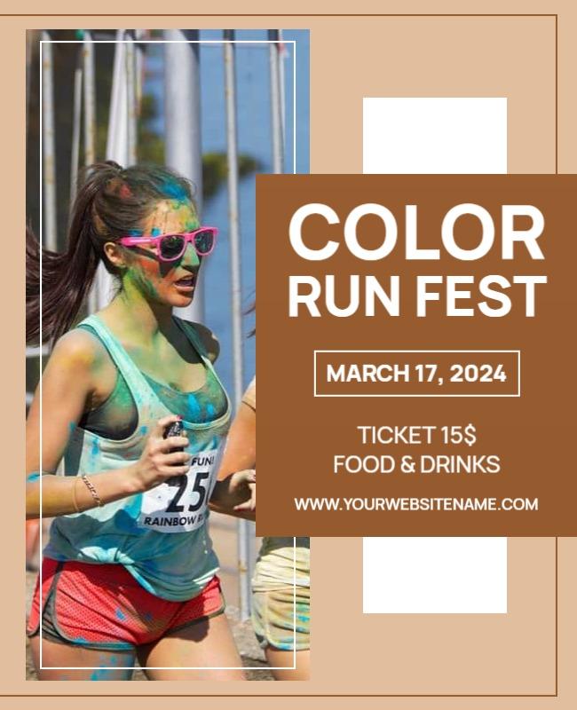 Mule Fawn and Brandy Running Fest Flyer Designs Template