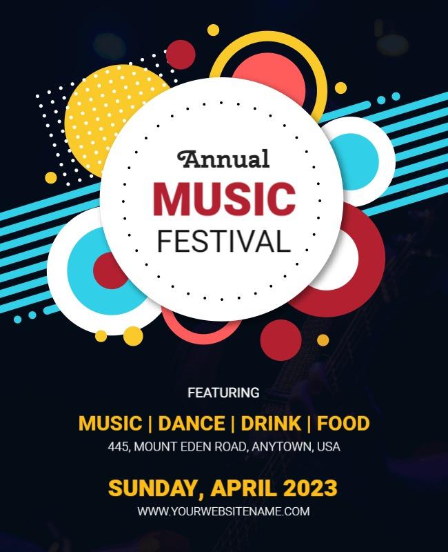 Multi Color Annual Music Festival Poster Template