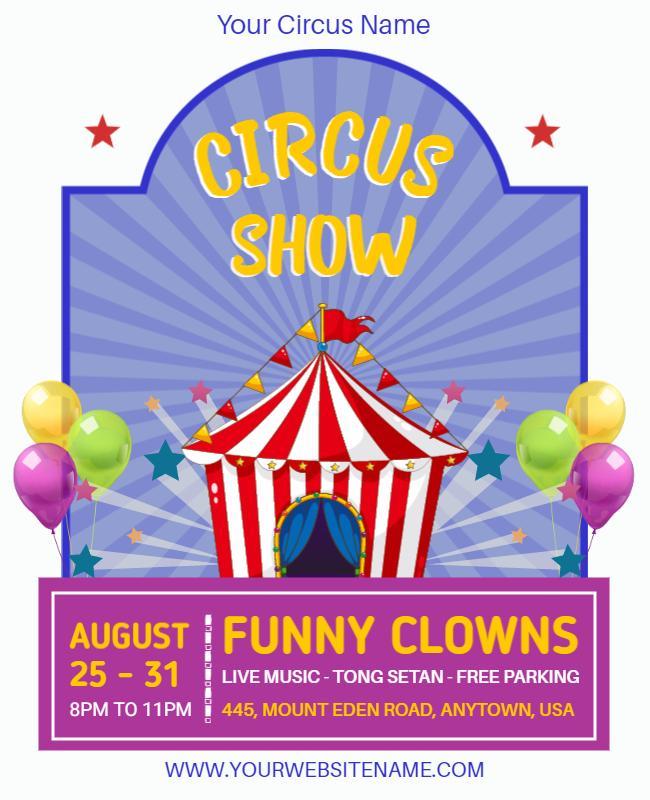 Multi Color Circus Poster Template