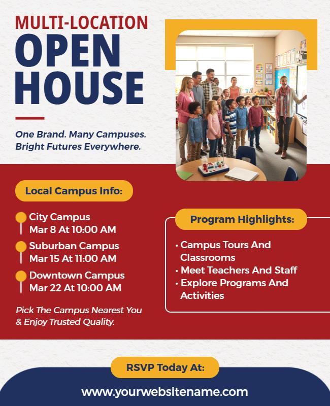 Multi-Location Open House Event Flyer Template