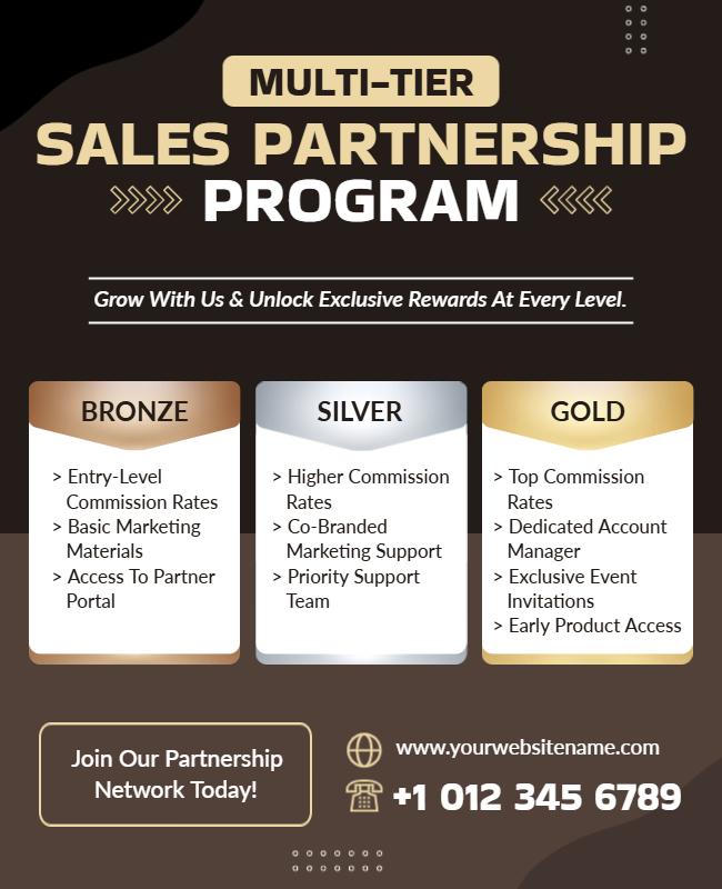 Multi-Tier Sales Partnership Program Flyer Template
