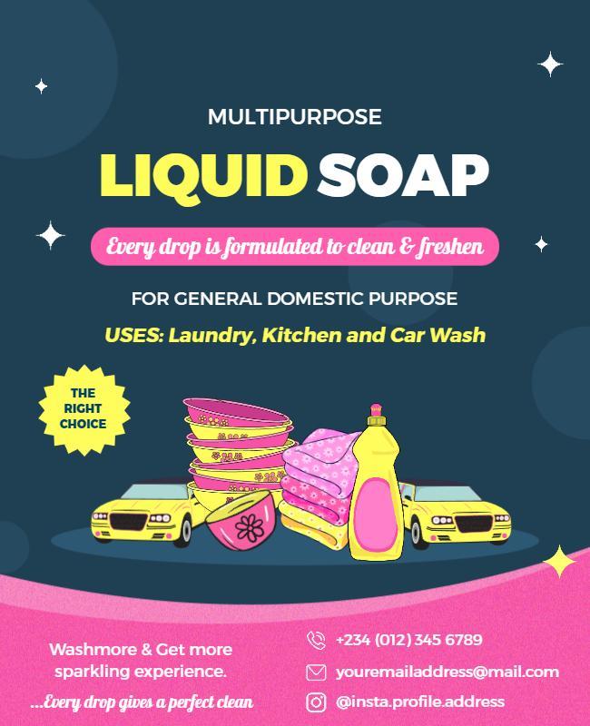 Multipurpose Liquid Soap Promotional Flyer Template