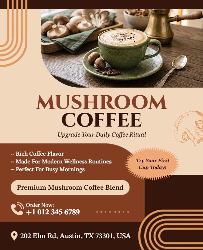 Mushroom Coffee Promotion Flyer Template
