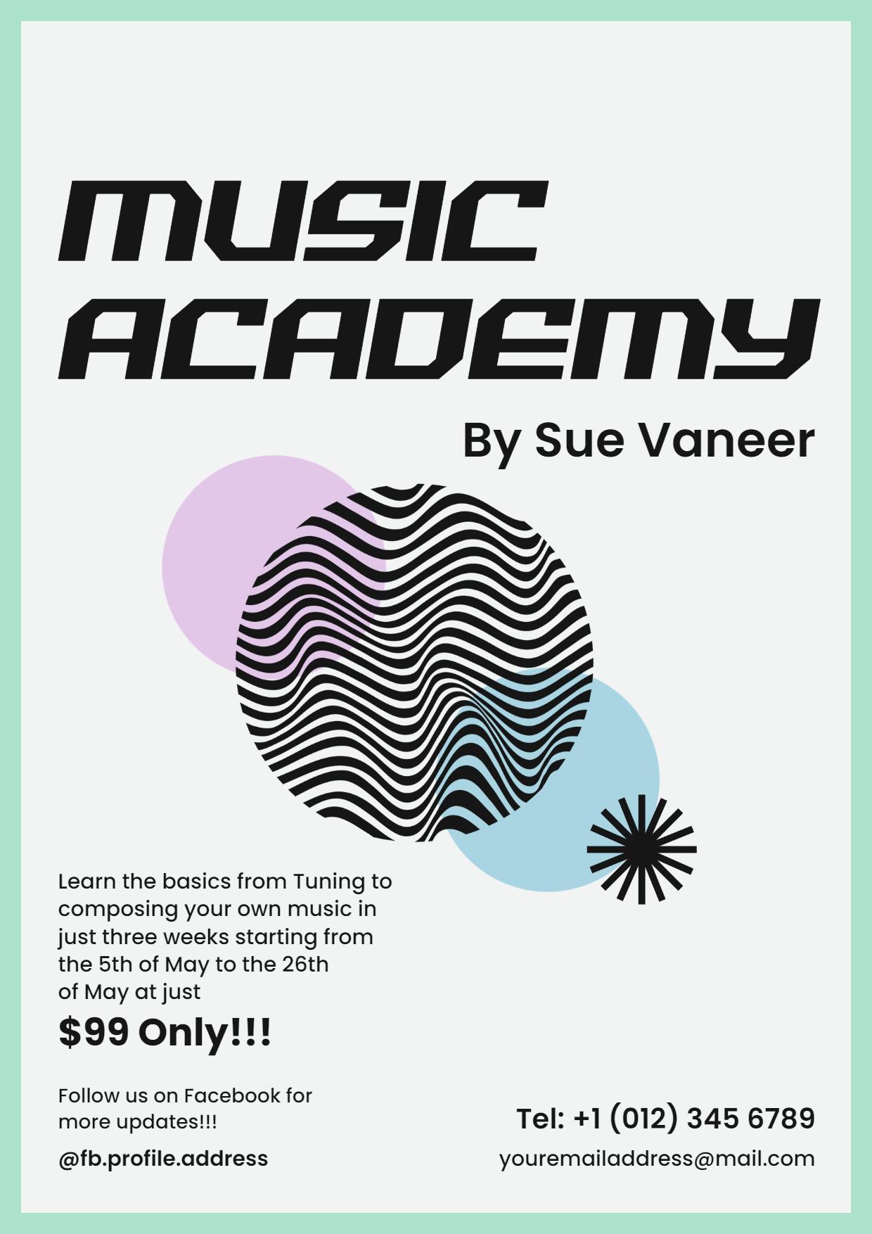 Music Academy Promotional A4 Flyer Template