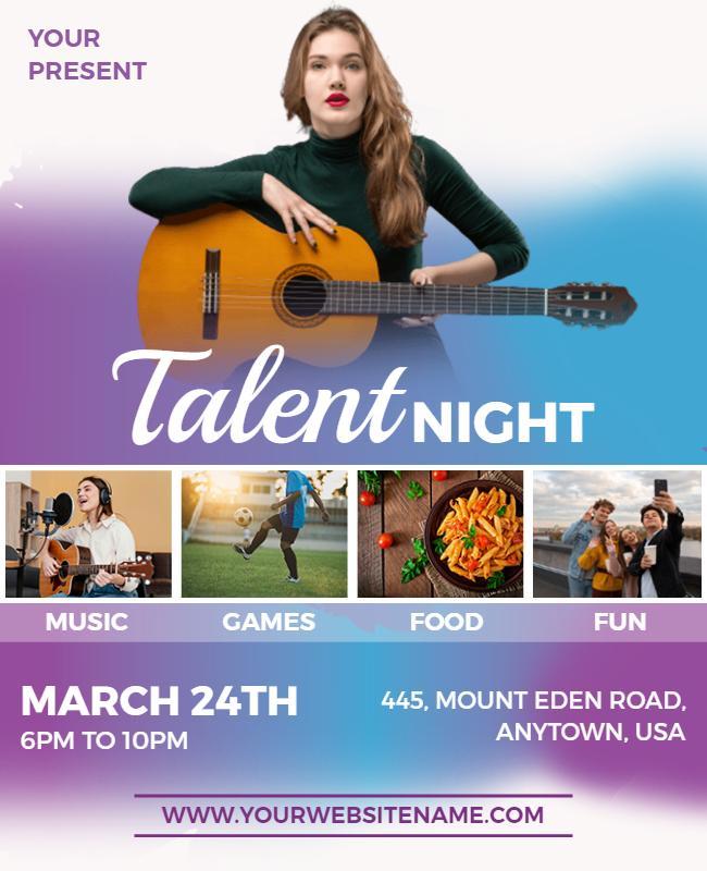 Music and Entertainment Talent Night Flyer Template