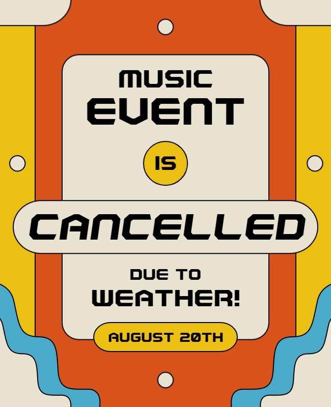 Music Event Cancellation Notice Flyer Template