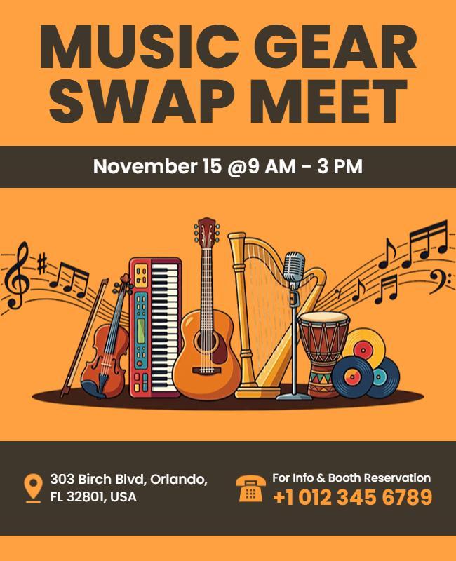 Music Gear Swap Meet Event Flyer Template