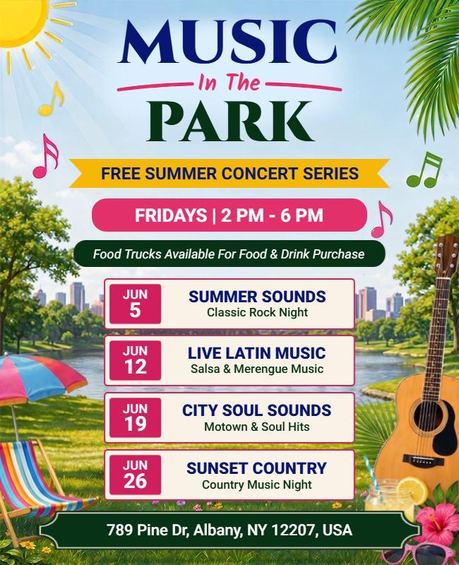 Music in the Park Flyer Template