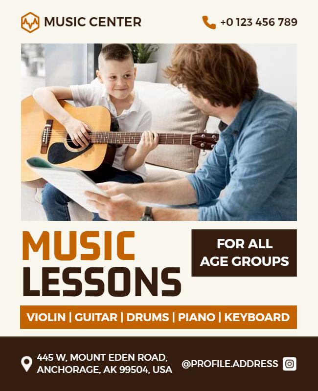 Music Lessons for All Ages Flyer Template