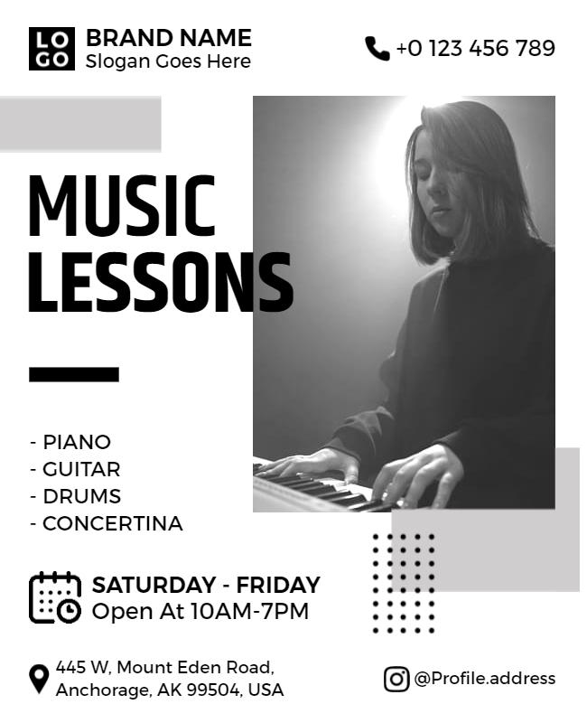 Music Lessons Promotional Flyer Template