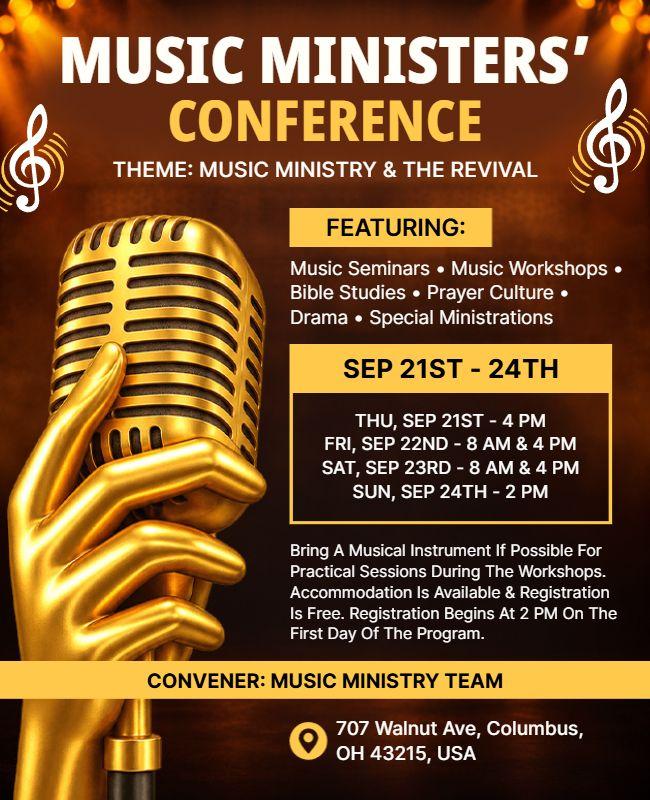 Music Ministers Conference Event Flyer Template