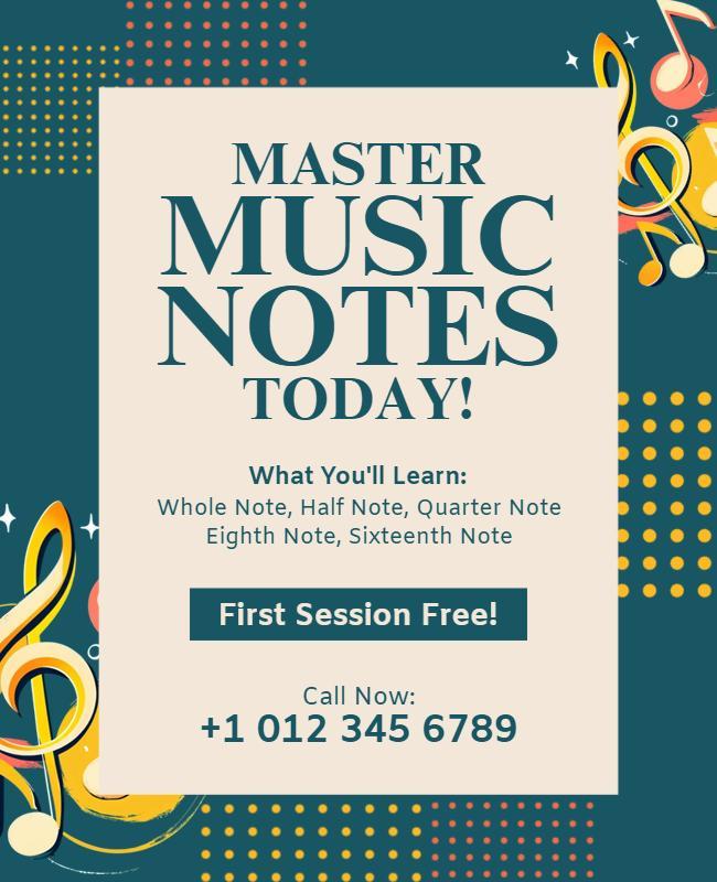 Music Notes Learning Flyer Template