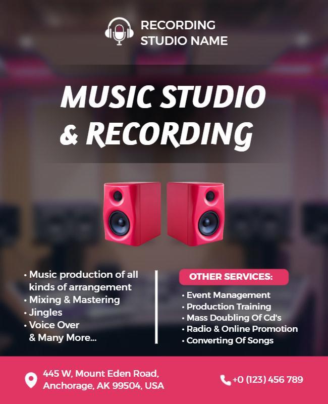 Music Production and Recording Services Flyer Template