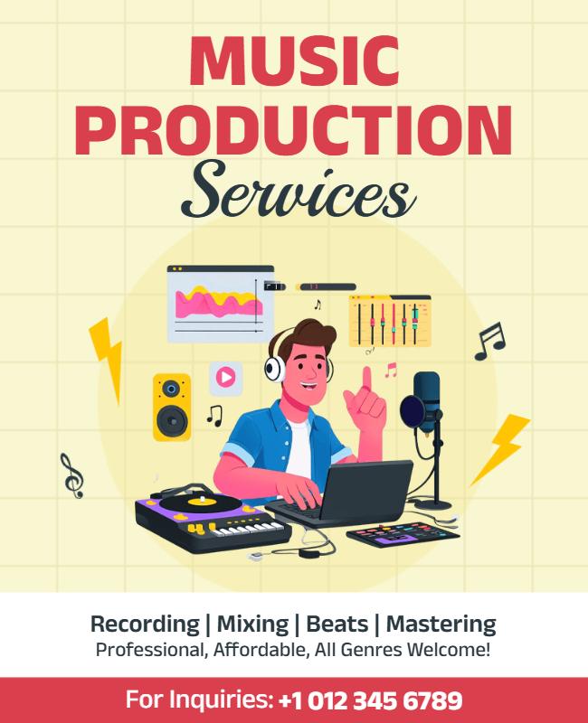 Music Production Services Promotional Flyer Template