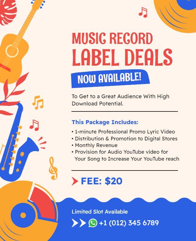 Music Record Label Promotion Flyer Template