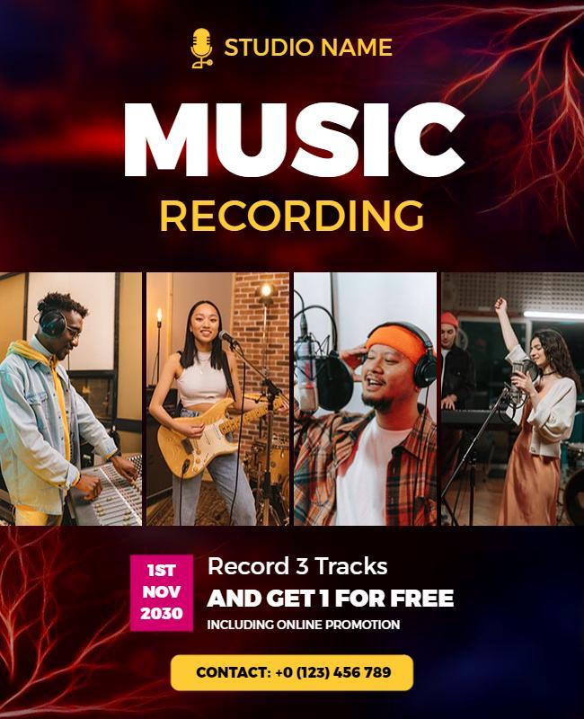 Music Recording Promotion Flyer Template