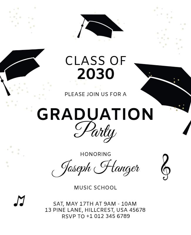 Music School Graduation Party Flyer Template