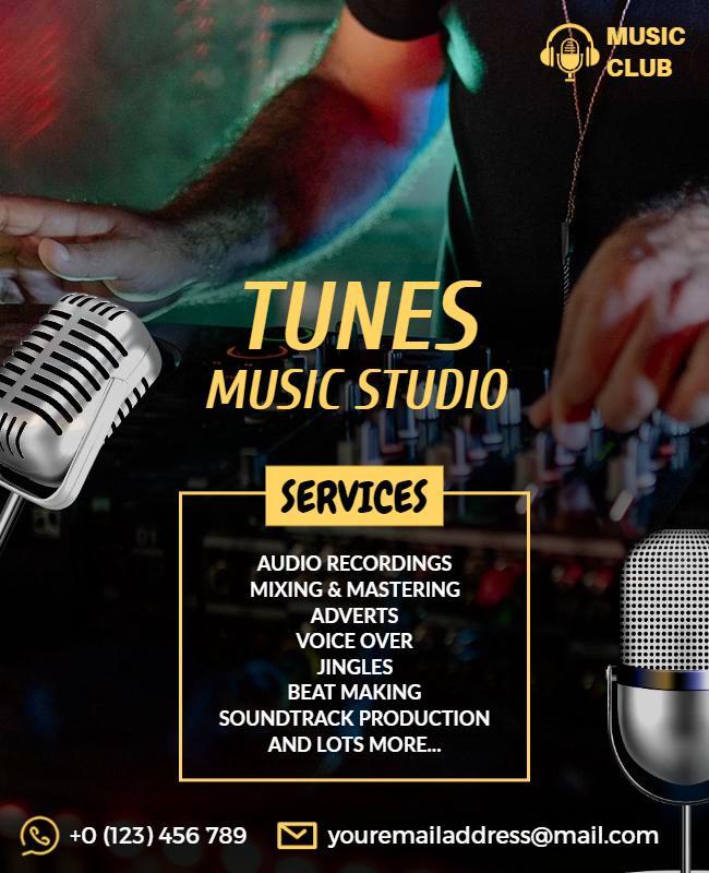 Music Studio Services Promotion Flyer Template